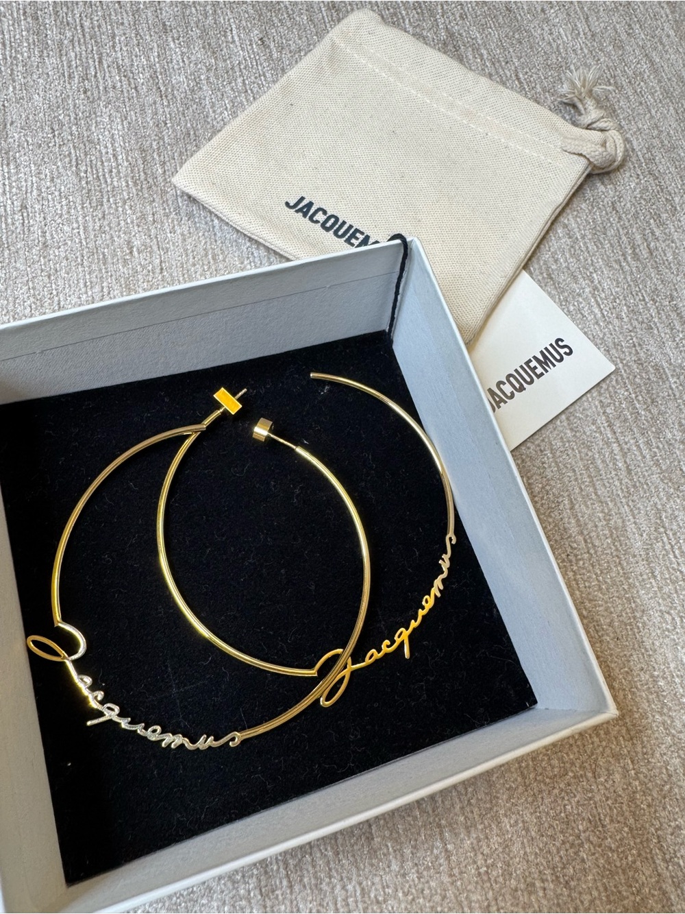 Jacquemus Gold Signature Hoop Earrings